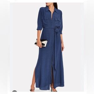 The NWT L’AGENCE Cameron Long Sleeve 100% Silk Charmeuse Shirt Maxi Dress